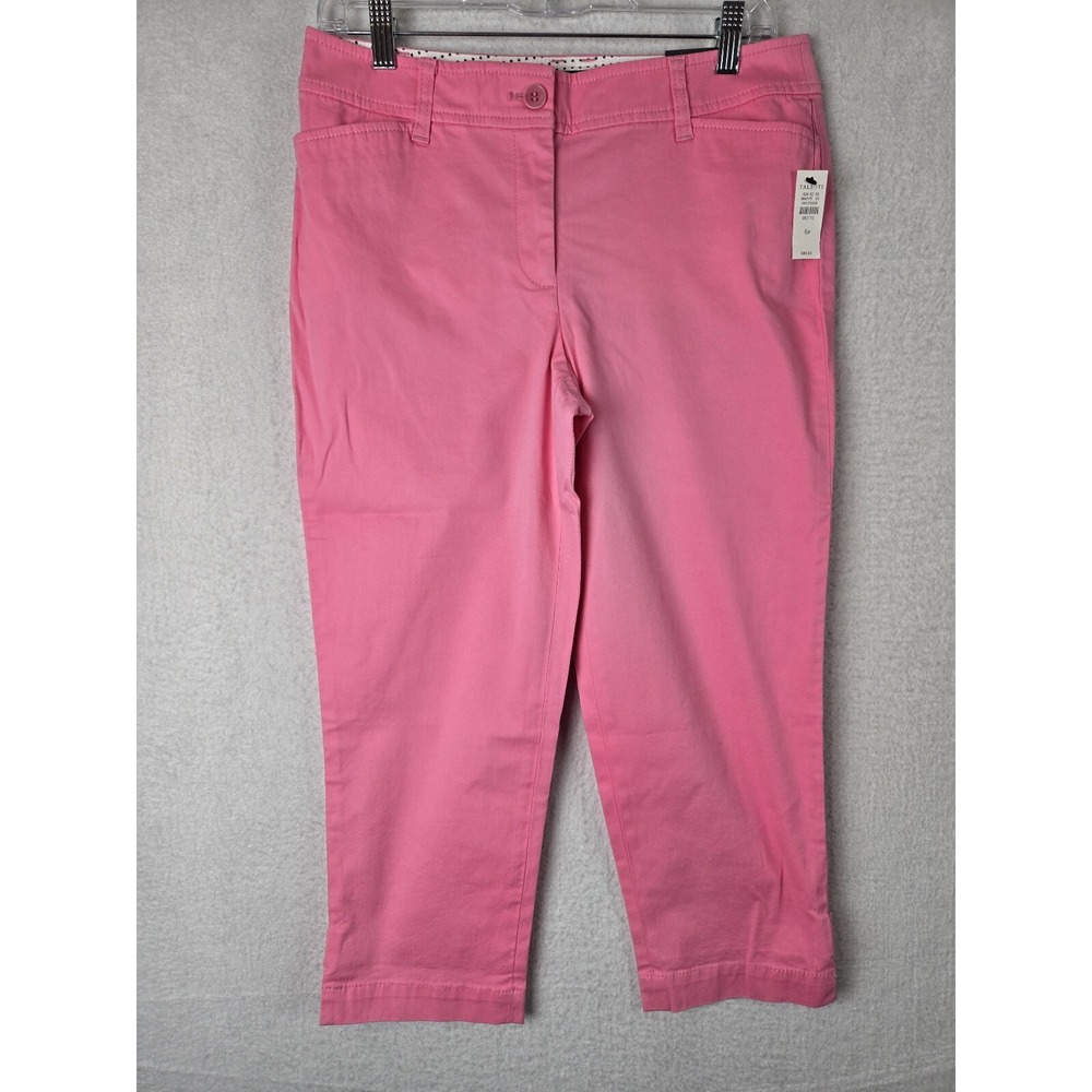 Talbots Perfect Crop Pants Size 6P Cotton Blend Pink